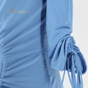 社交ダンス 衣装 チャコット Chacott ワンピース ドレス ブルー系 水色 青 くすみブルー 無地 リボン 伸縮 ストレッチ ダンス パーティ 発表会 レッスン 練習 発表会用 ダンス衣装 女性用 おしゃれ スタイリッシュ 上品 フェミニン シンプル ダンスレッスン