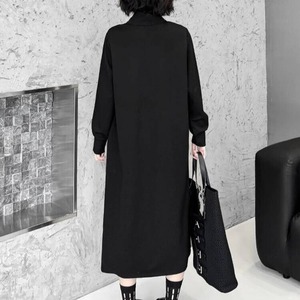 Black Irregular Zipper Dress / ブラック イレギュラー ジッパー ドレス ワンピース