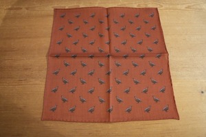 ROBERRT KEYTE別注　シルクウールポケットスクエア（グラウスコッパー）