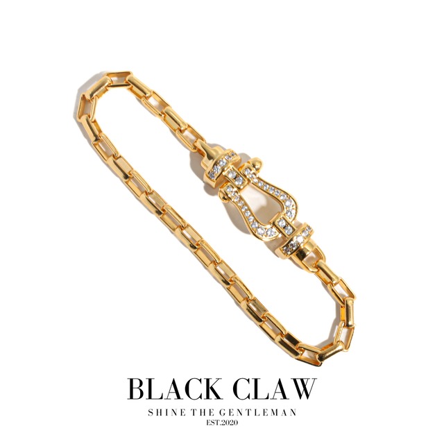 Zirconia Horseshoe Chain  Bracelet【GOLD】