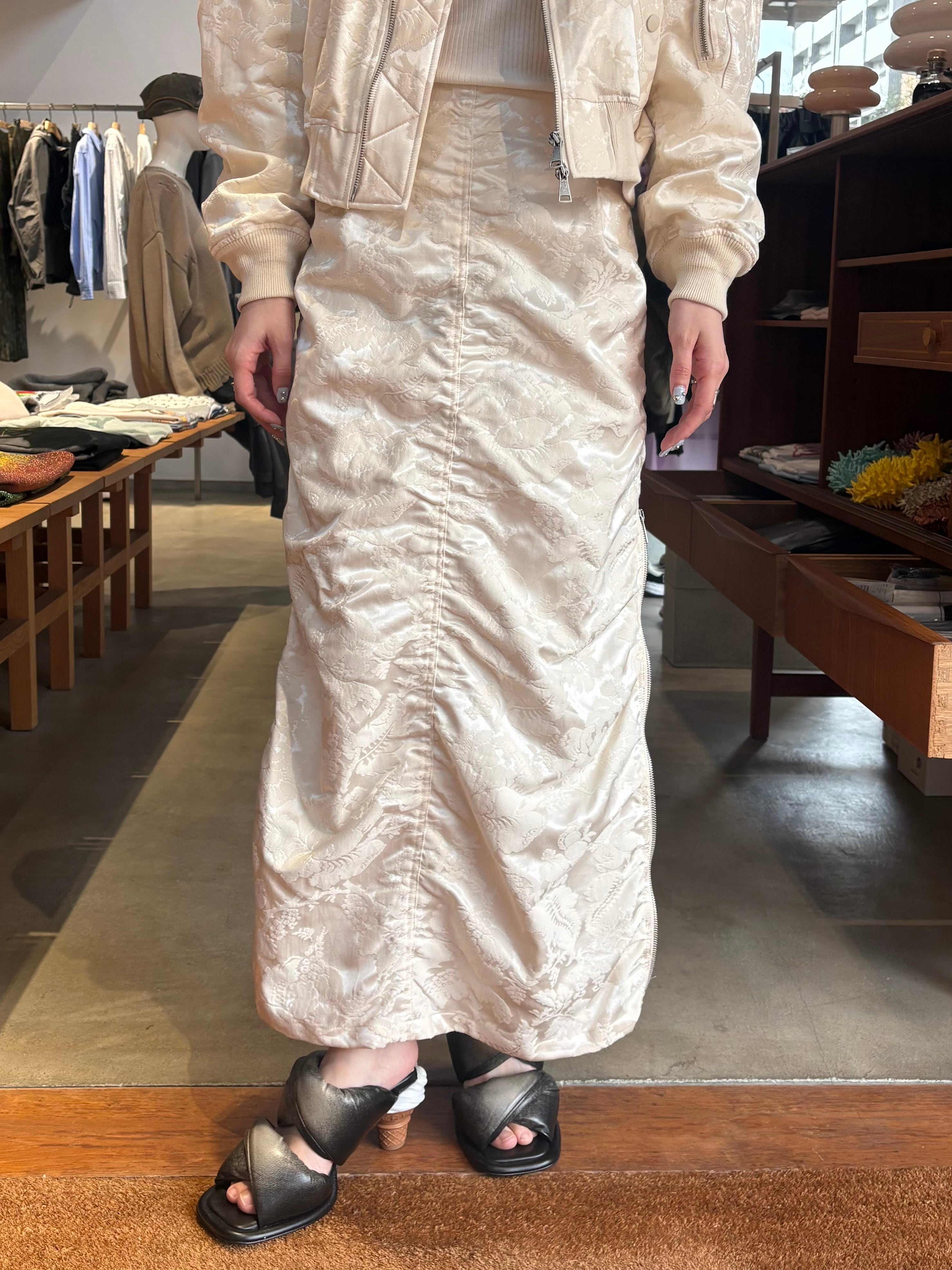 スカート photocopieu HALDANA / ZIP-UP SKIRT BK 38 26SS】PHOTOCOPIEU フォトコピュー / ジャガードスカート / HALDANA