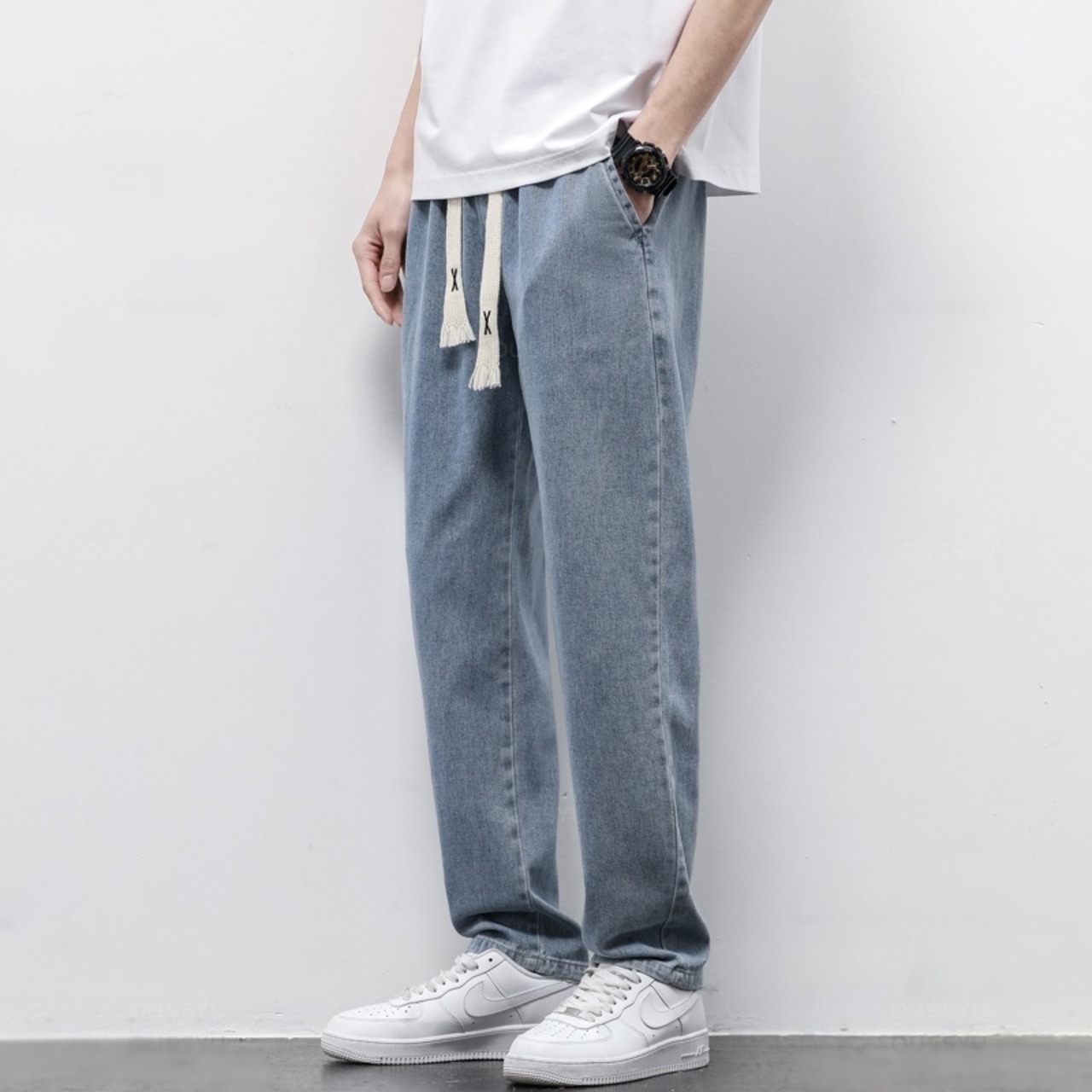【S-5XL】Cotton Drawstring Pants / コットン ドローストリング パンツ