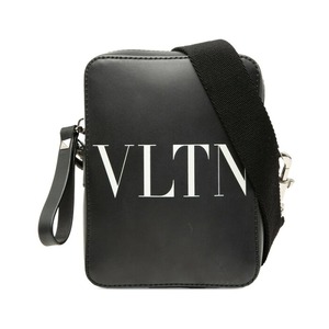 ヴァレンチノ ガラヴァーニ VLTNロゴ 斜め掛け ショルダーバッグ ブラック レザー レディース Valentino 【中古】