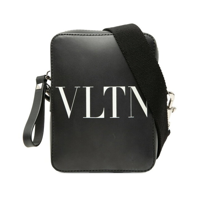 ヴァレンチノ ガラヴァーニ VLTNロゴ 斜め掛け ショルダーバッグ ブラック レザー レディース Valentino 【中古】