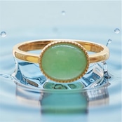 アップルグリーンが魅力的！ 10YG 翡翠 リング14号 jd_rg1836