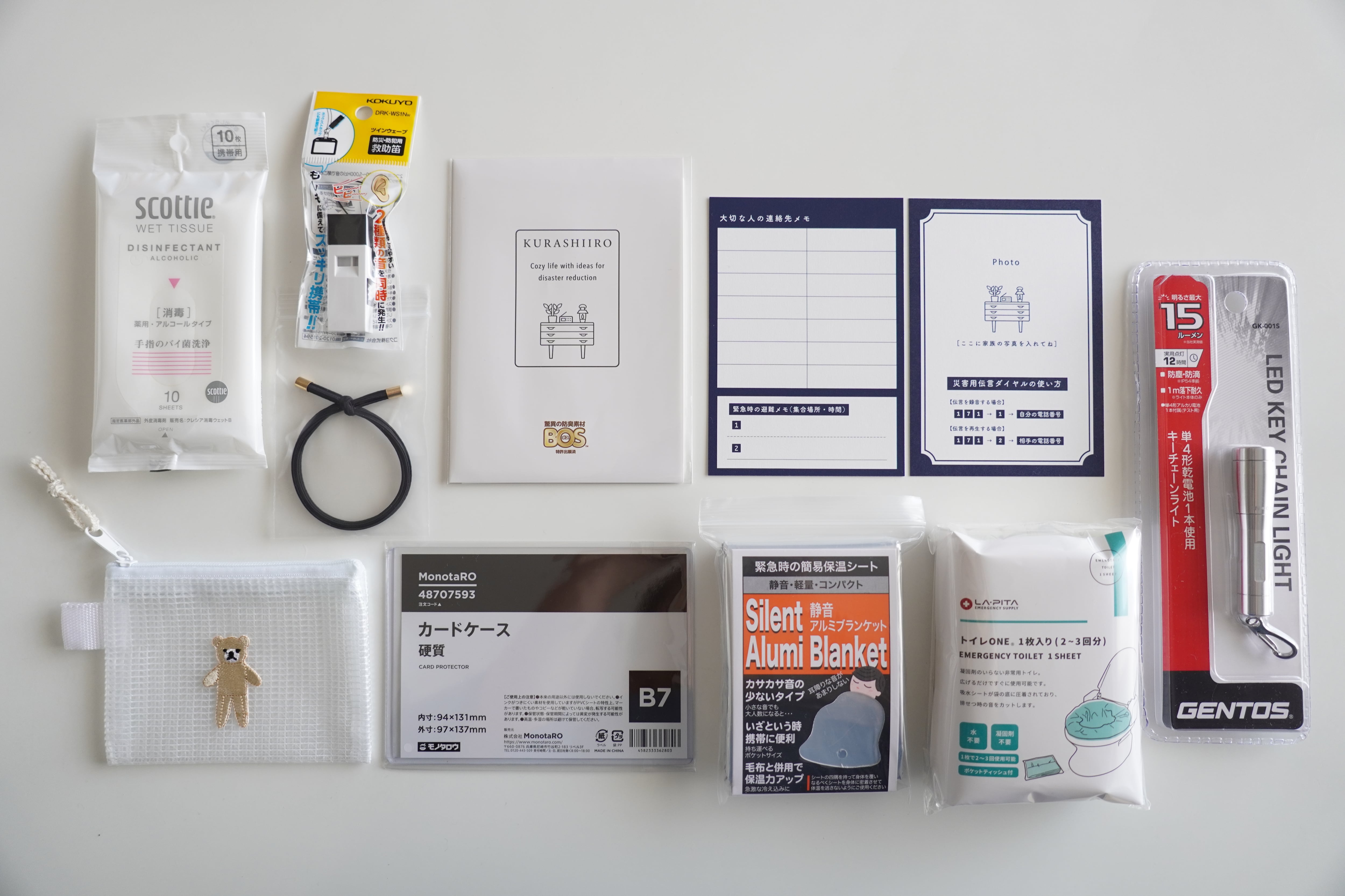 おまもり防災ポーチ】hana hane（navy） | kurashiiro