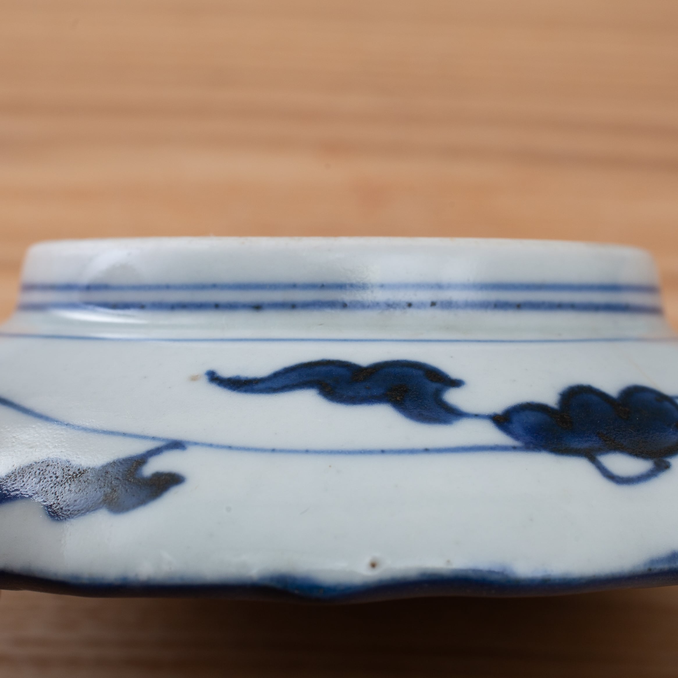 古伊万里 染付 芙蓉手 花鳥 小皿 中国古陶磁写 有田焼 伊万里焼 手塩皿