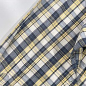 90s TOMMY HILFIGER トミーヒルフィガー フラッグ刺繍 チェック柄 オックスフォード 長袖シャツ S/イエロー系 メンズ ビンテージ