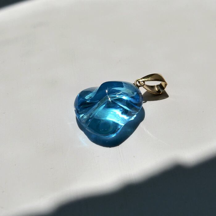 もずくK18ブルートパーズネックレス しずく ロンドン ブルートパーズ ネックレス /b0036btlo