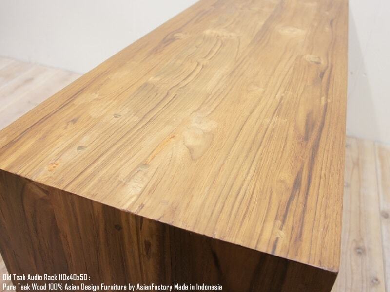 オールドチーク材 無垢材◾️大型サイズ 作業台/ ディスプレイ台 オールドチーク無垢材 オーディオラック 幅110cm × 奥行40cm