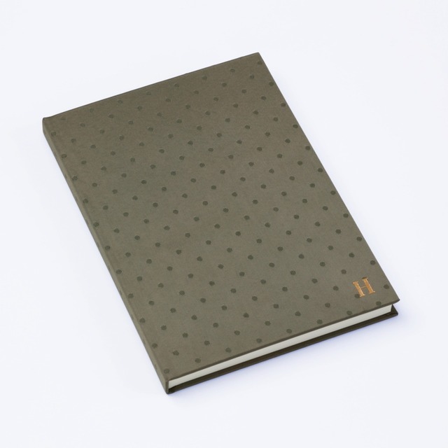 【HONcept】テキスタイルノート Charm Dot（水玉） - Gray Beige 03（グレーベージュ）ノート