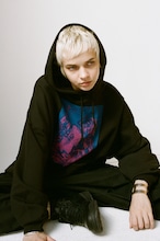 OVERSIZED PRINT PARKA SHOWER OF CARDS