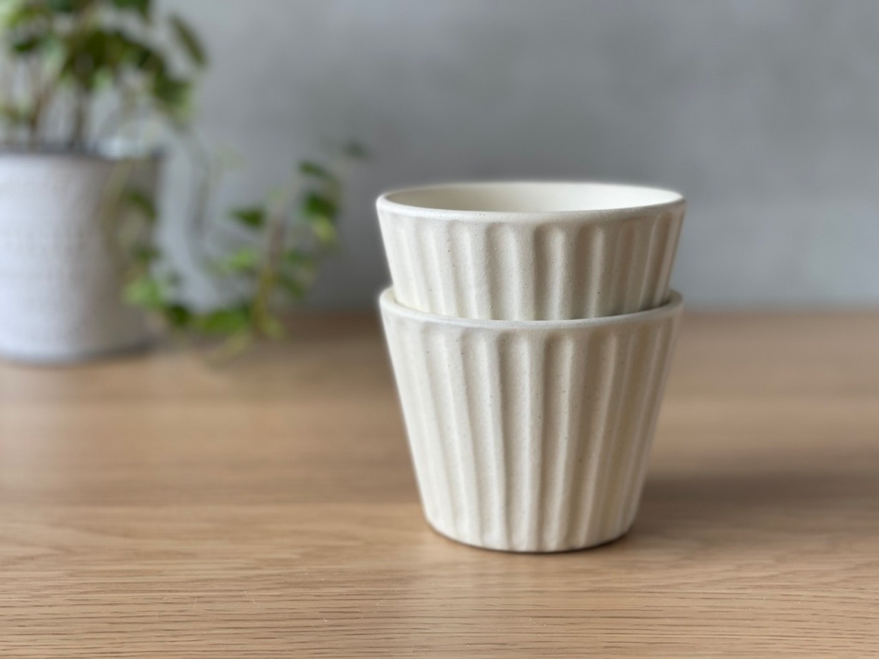 【K様専用ページ】小石原焼　翁明窯元　蕎麦猪口　しのぎ マット 2個セット　[37-480.481]