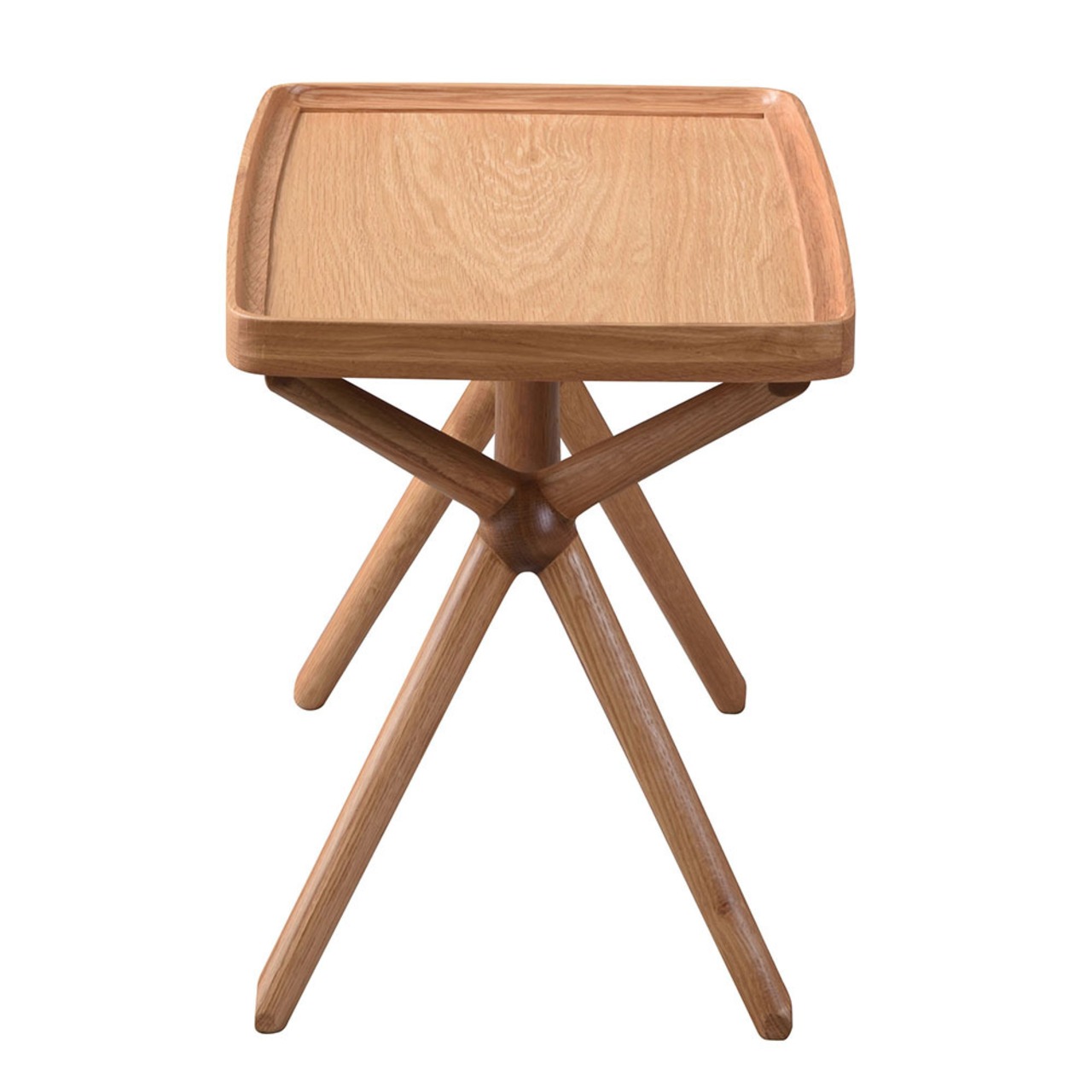 サイドテーブル テーブル 2way ローテーブル ハイテーブル トレー 天然木