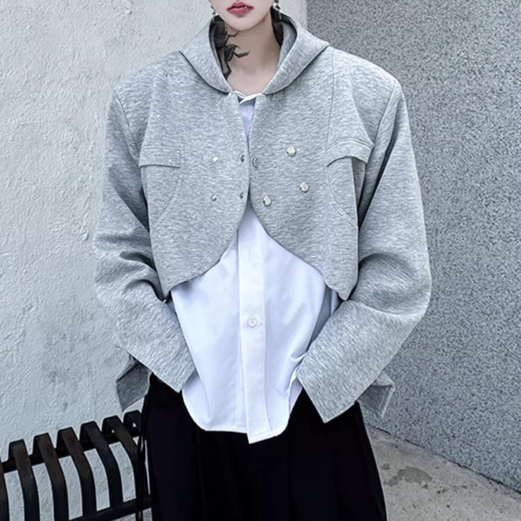 オーバーサイズダブルブレストフーディー 2color MTO0372