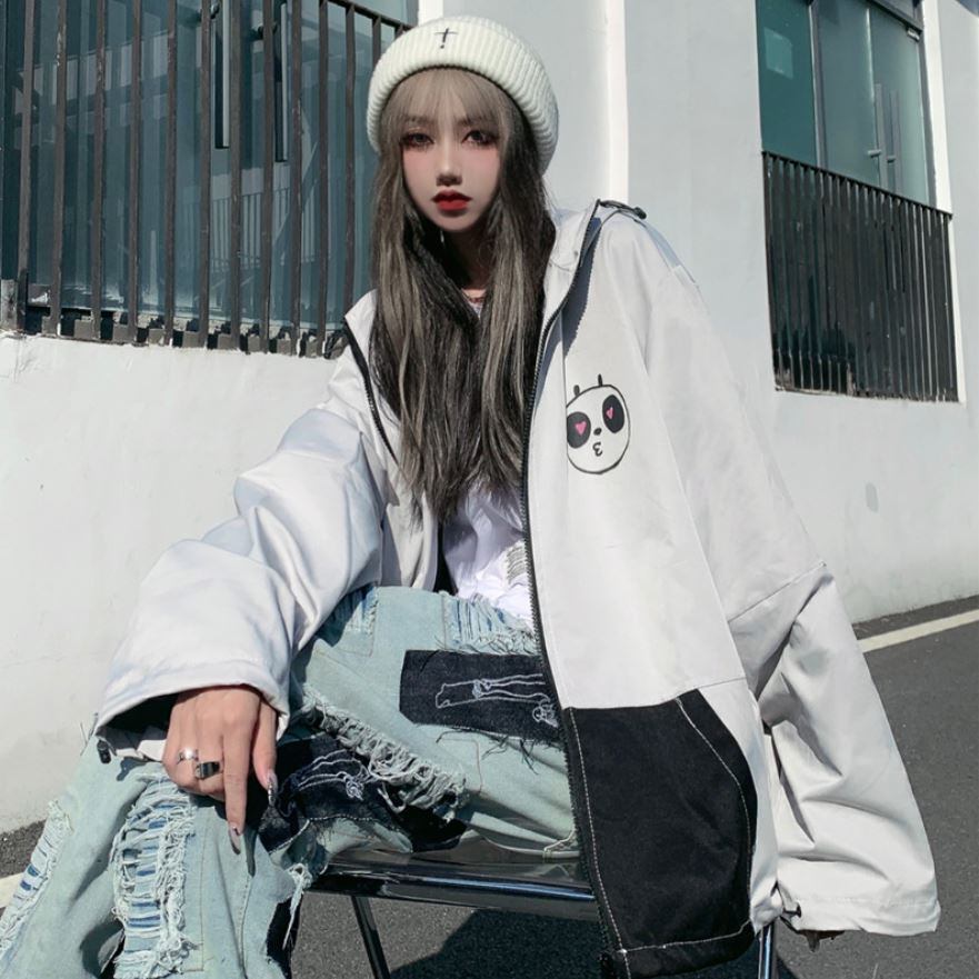 レディース アウター ジャケット ブルゾン カートゥーン おしゃれ モダン ストリート オルチャン 韓国ファッション 25 Amouretvie 韓国系 モード系 個性的ファッションの通販サイト
