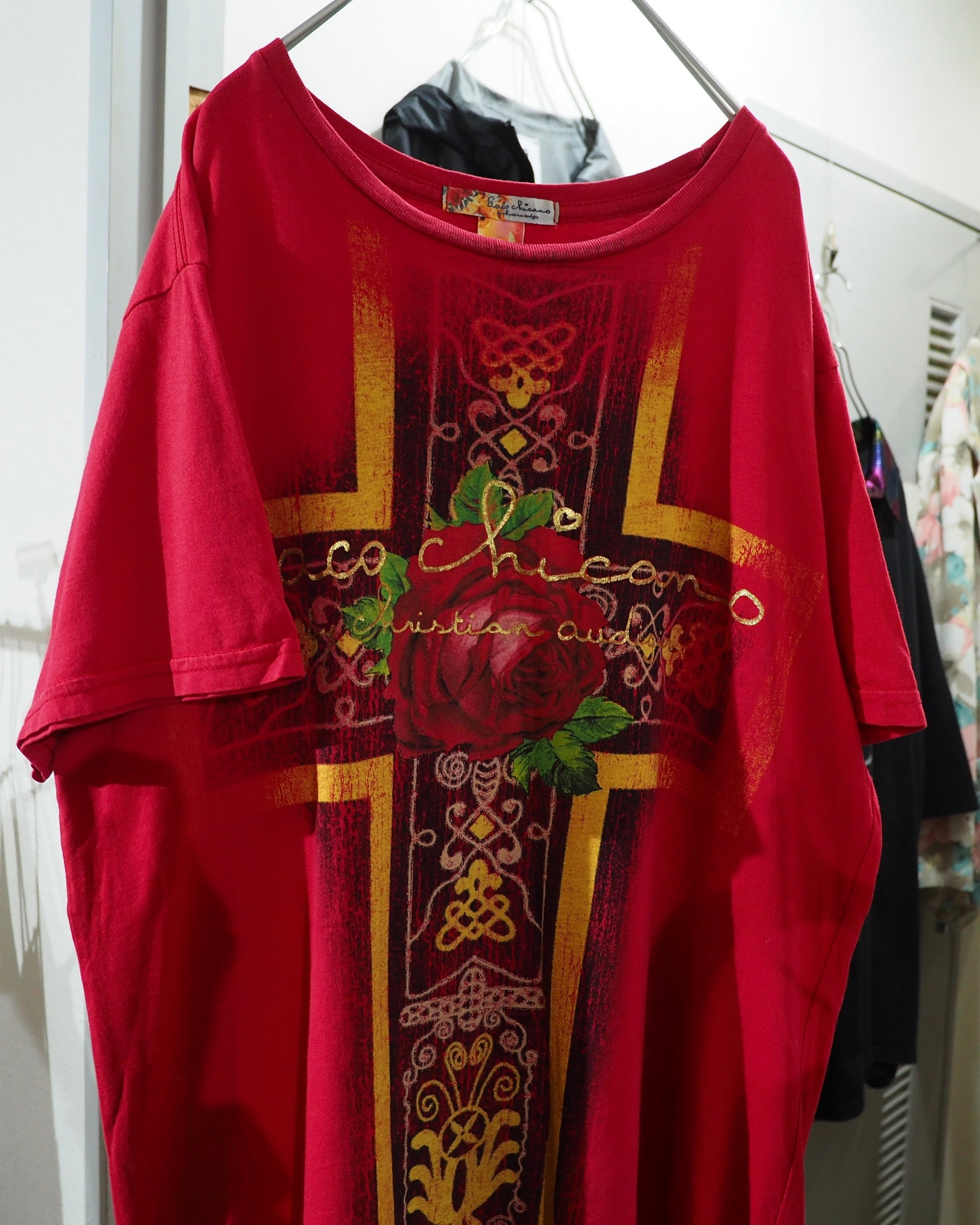 " Christian Audigier ‐ 聖母マリア " Virgin Mary Both sides Printed SS Tee ( Made in USA )