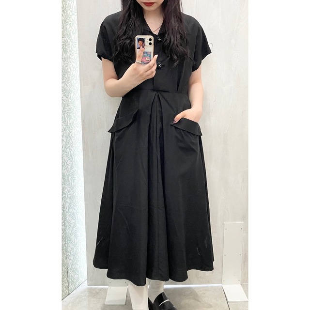 Vintage Onepiece Black Simple Long ビンテージ ヴィンテージ ワンピース シンプル 黒 半袖 ｕｔａ５