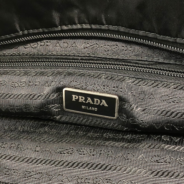 PRADA プラダ トートバッグ ブラック トライアングルロゴ ナイロン レザー フロントポケット vintage ヴィンテージ オールド p2sa5n