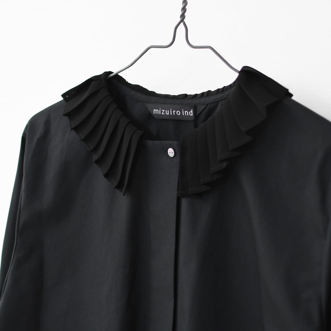 mizuiro ind [ミズイロ インド] pleats collar shirt [4-230066