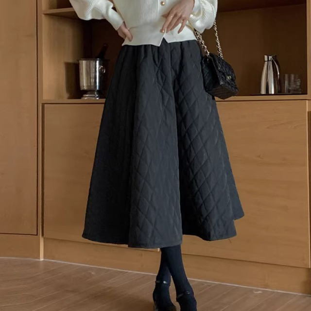キルティングAラインスカート