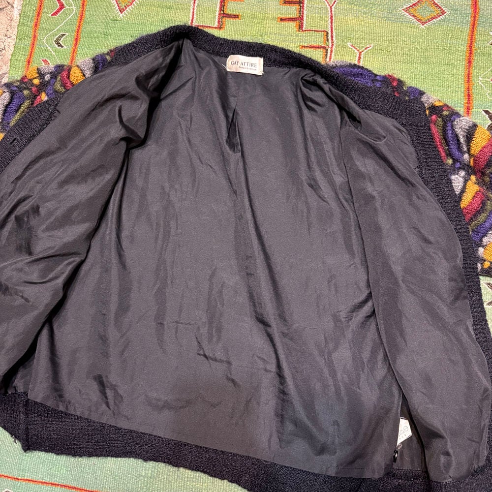 80～90s GAY ATTIRE カラフルニット 立体編み アートデザイン 3D