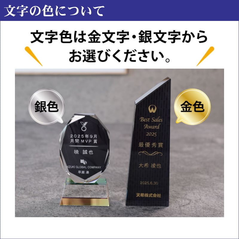 名入れ クリスタル トロフィー CRB-13(大) 高級 重厚 黒 社長賞 社内
