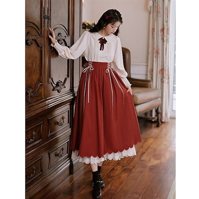 SEASONZ クラロリ セットアップ ロングスカート ハイウエスト レース