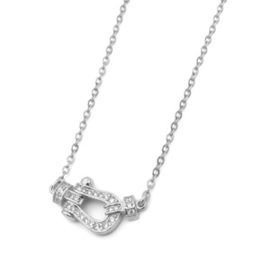 18kgp zirconia horseshoe necklace【SILVER】