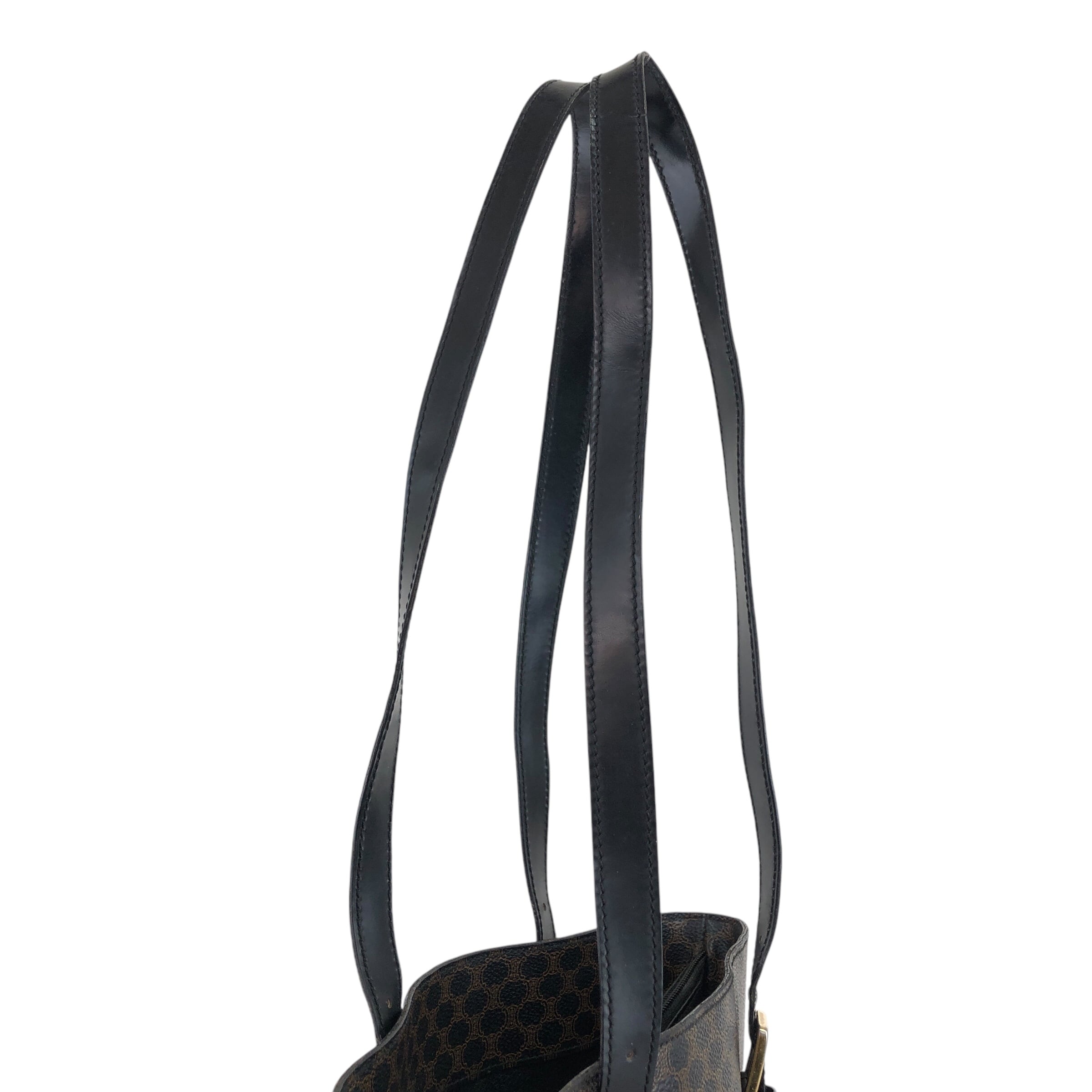 CELINE セリーヌ マカダム トートバッグ ブラック PVC レザー vintage