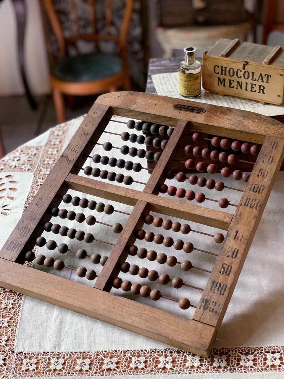 希少 フランス ウォールオブジェ そろばん アバカス アンティーク フィンランド 子供用アバカス そろばん | Brocante de La Cocotte （フランス