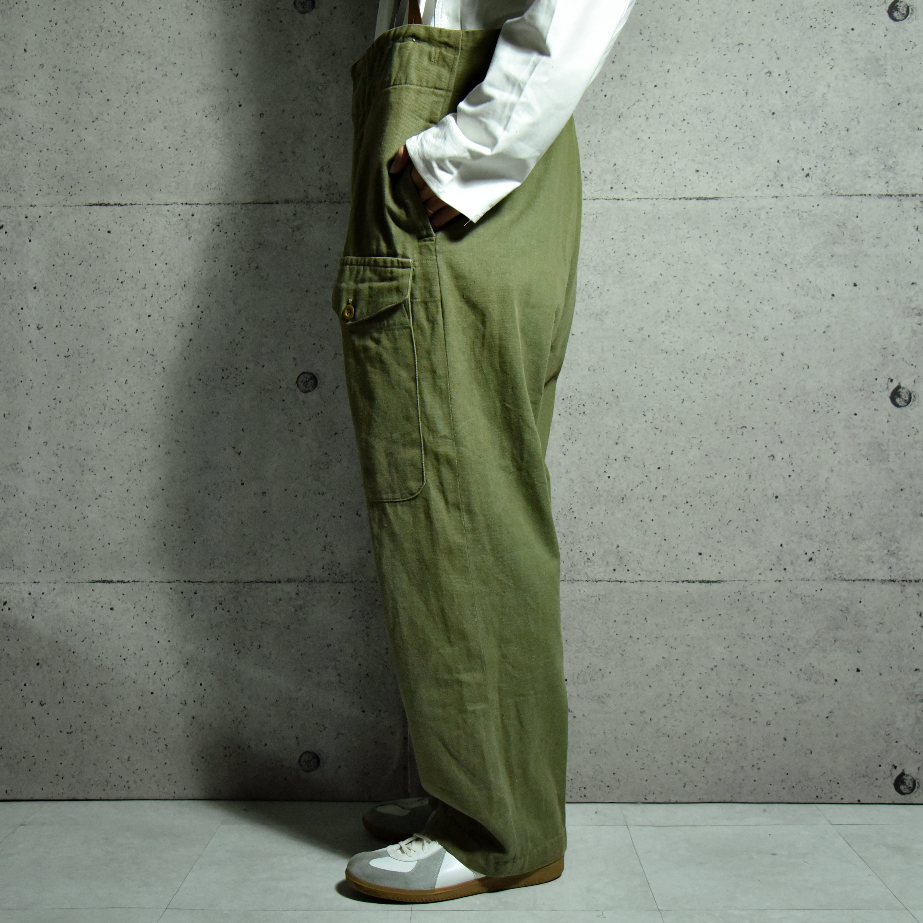 50s British Army Green Denim Pants イギリス軍 グリーンデニム