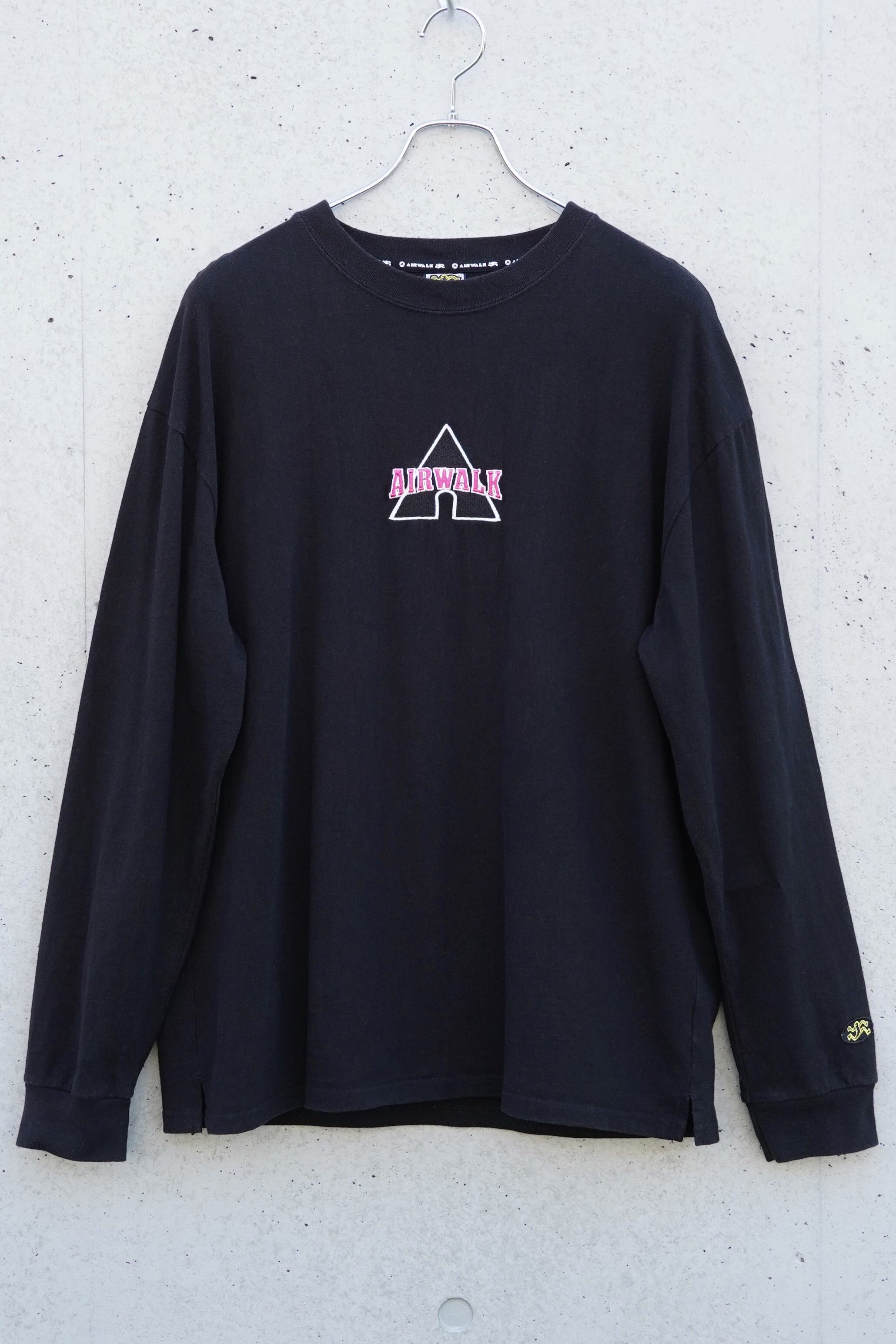 AIRWALK “A Logo” Embroidered Long Sleeve T-Shirt / Black / L