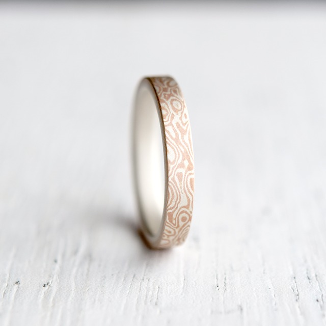 Tomo Pink｜3mm 木目金リング Silver × K14 Pink Gold / サイズオーダー制作・受注生産