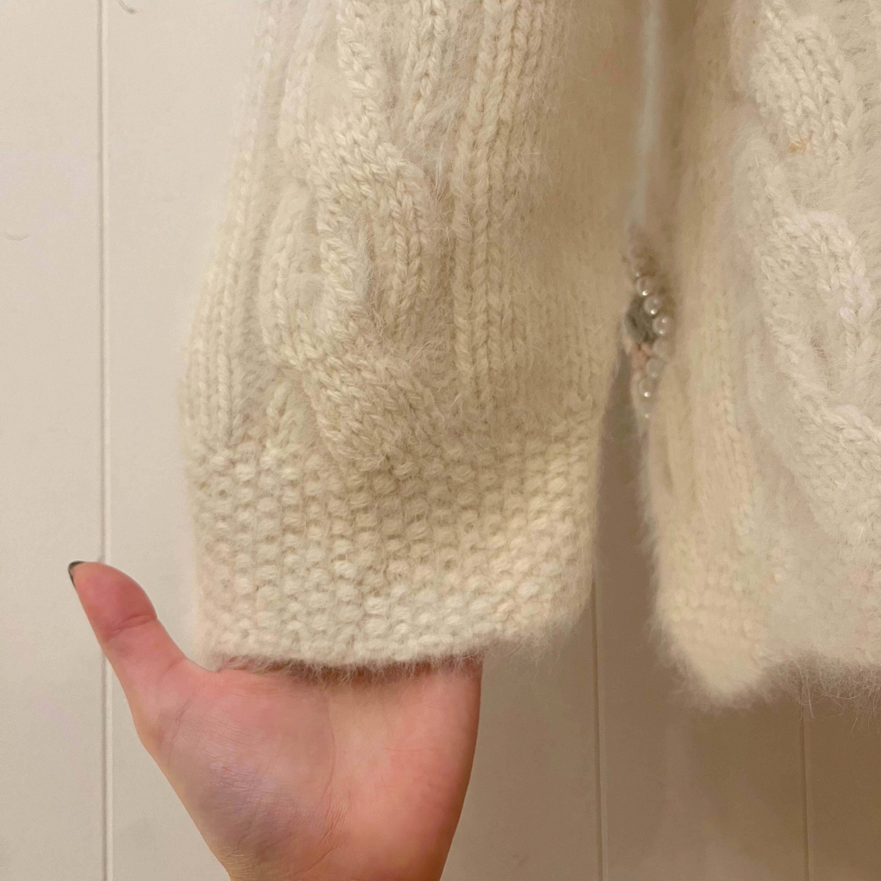pearl ♡ pocket angora knit cardigan