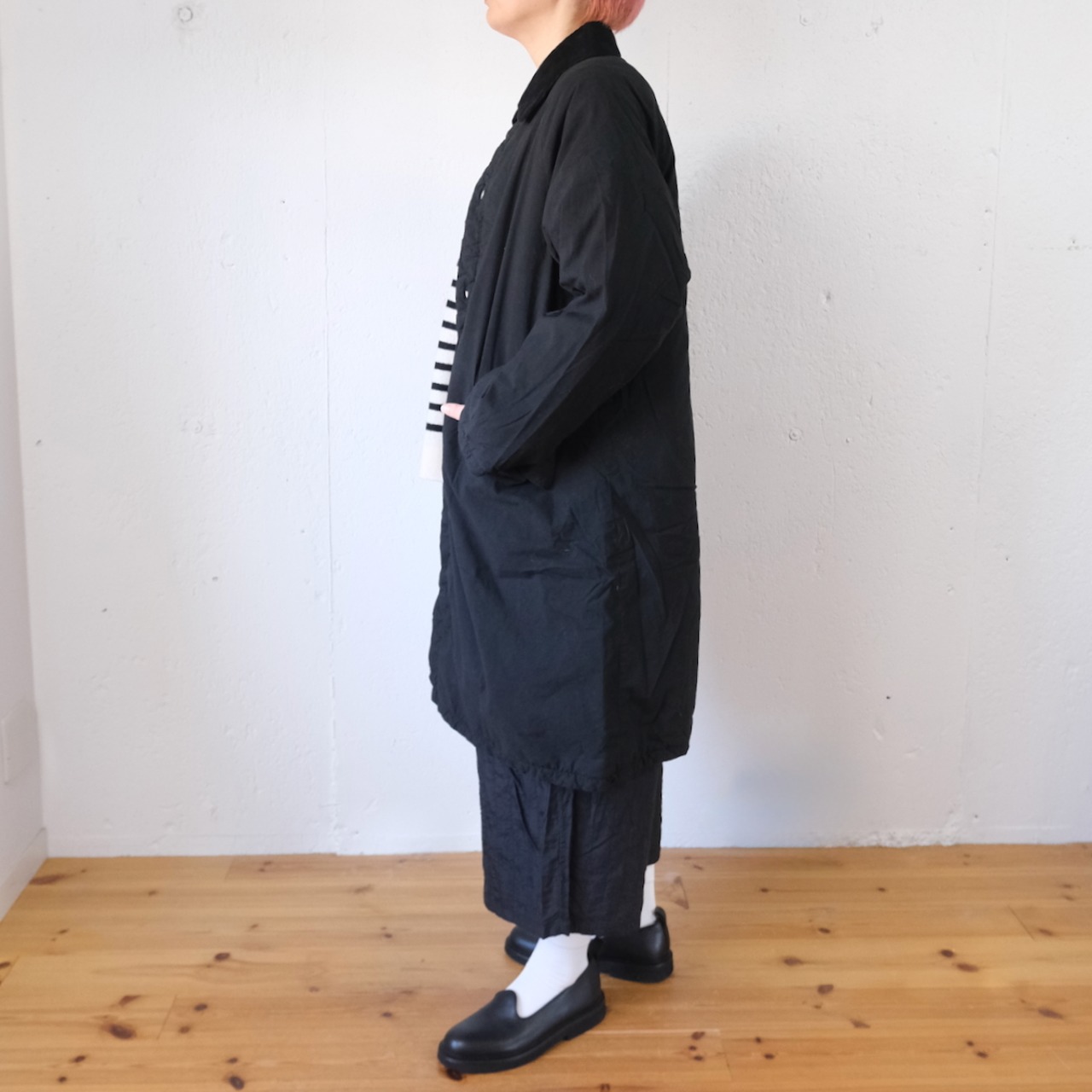 maison de soil（メゾンドソイル）中綿入りフィールドコートPADDED 40s POPLIN FLANNEL LINING REGULAR COLLAR COAT
