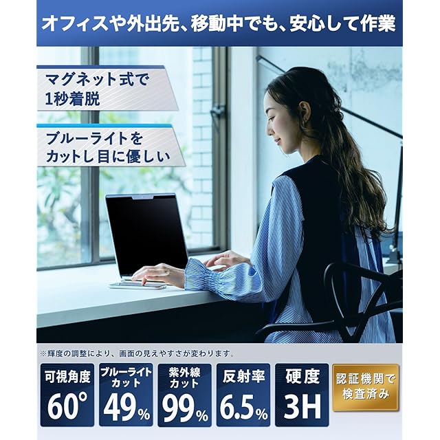 Lifeinnotech 12.5インチ(16:9) マグネット式 覗き見防止フィルター