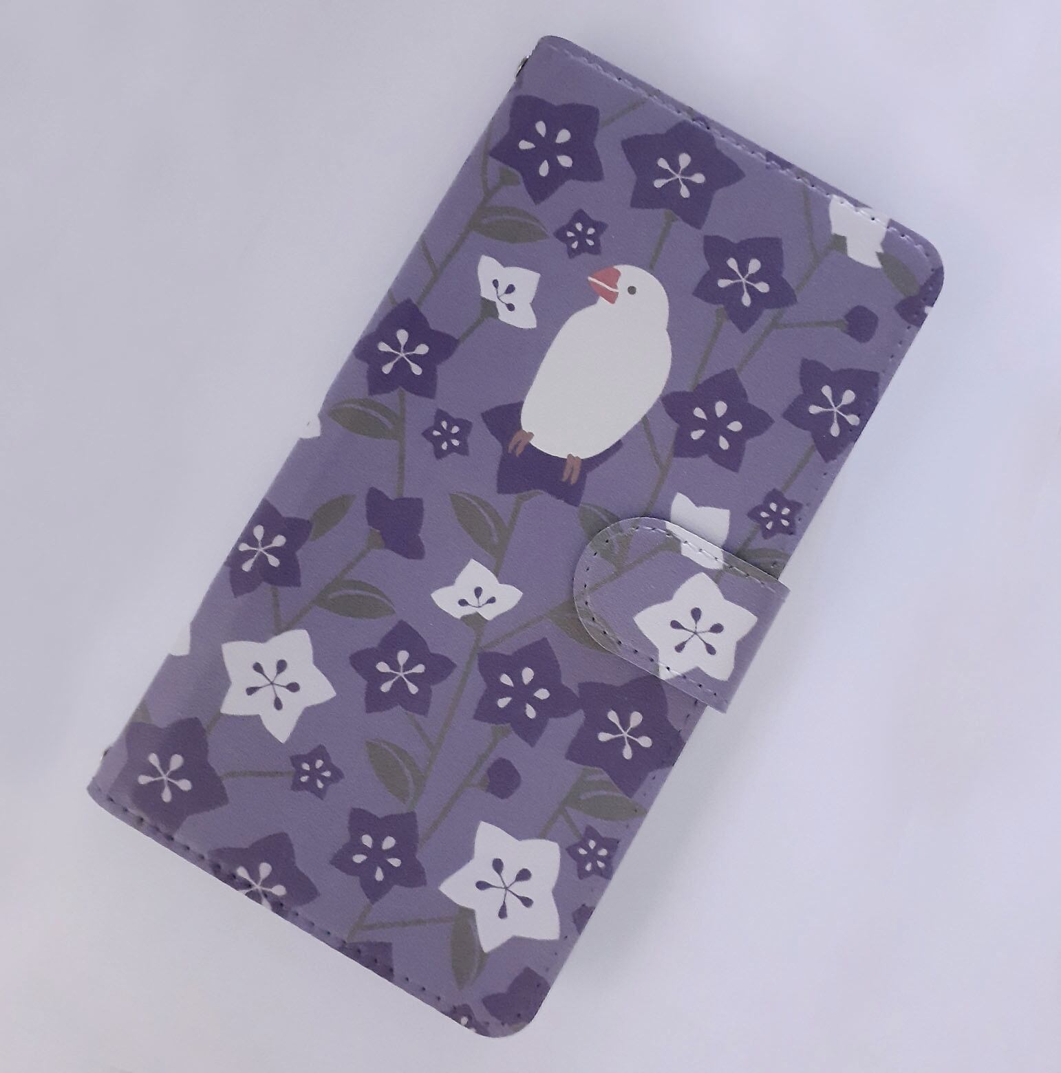 TORINOS 全機種対応　手帳型スマホケース　（対応専用ケース、カメラホール付）　文鳥　ツバメ　インコ　オウム　鳥