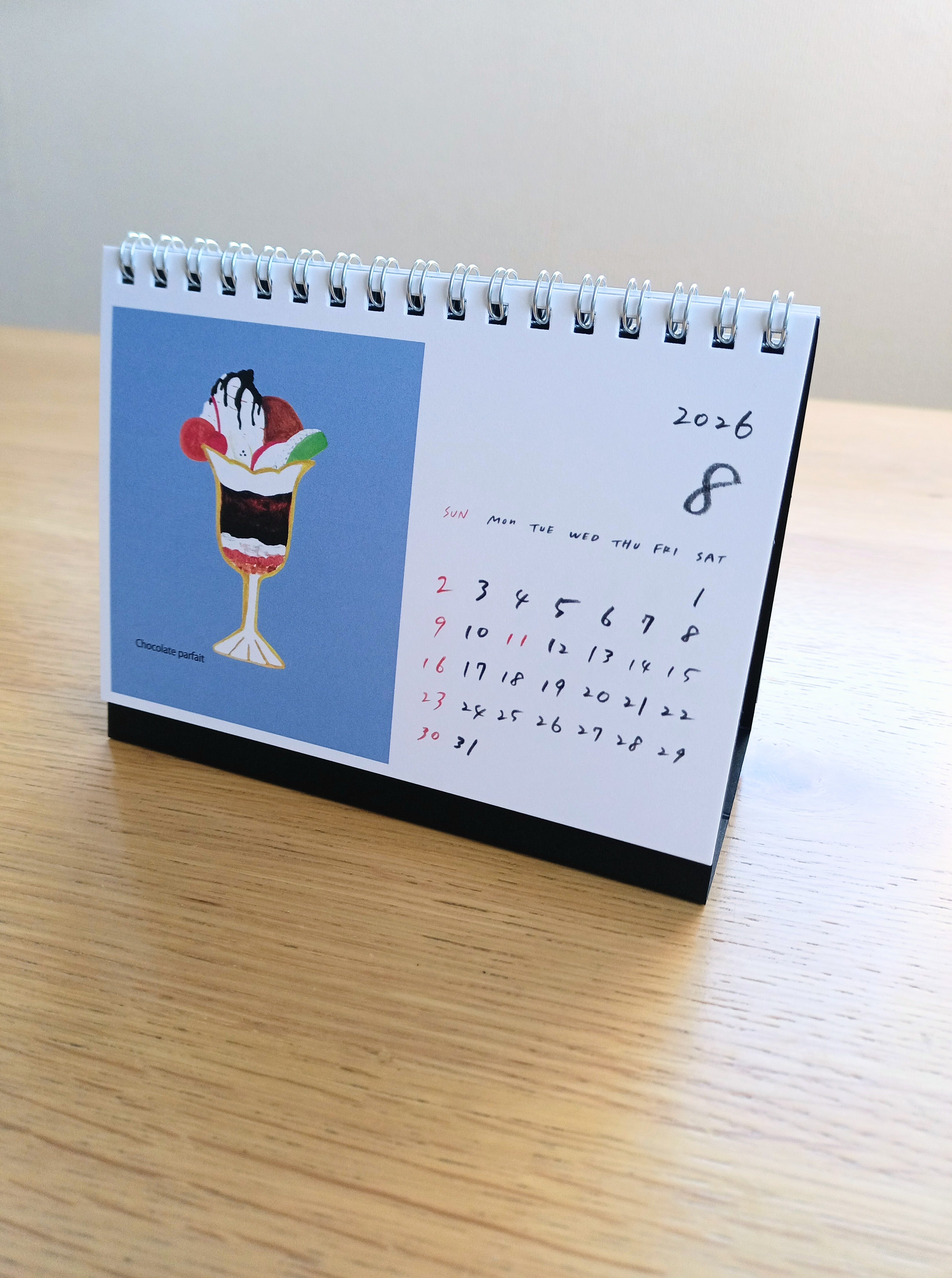 2026年度1月はじまり 卓上チョコレートカレンダー お菓子イラスト 2026カレンダー チョコレート
