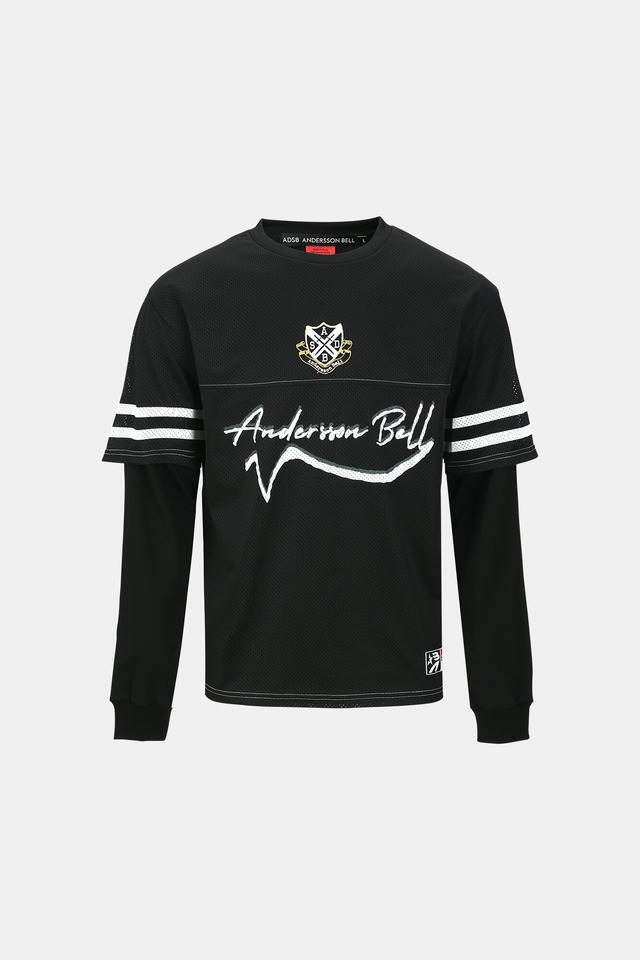 [ANDERSSON BELL] FOOTBALL LAYERED LONG SLEEVE T-SHIRT atb1380m(BLACK) 正規品 韓国ブランド 韓国通販 韓国代行 韓国ファッション ANDERSSONBELL アンダーソンベル 日本 店舗