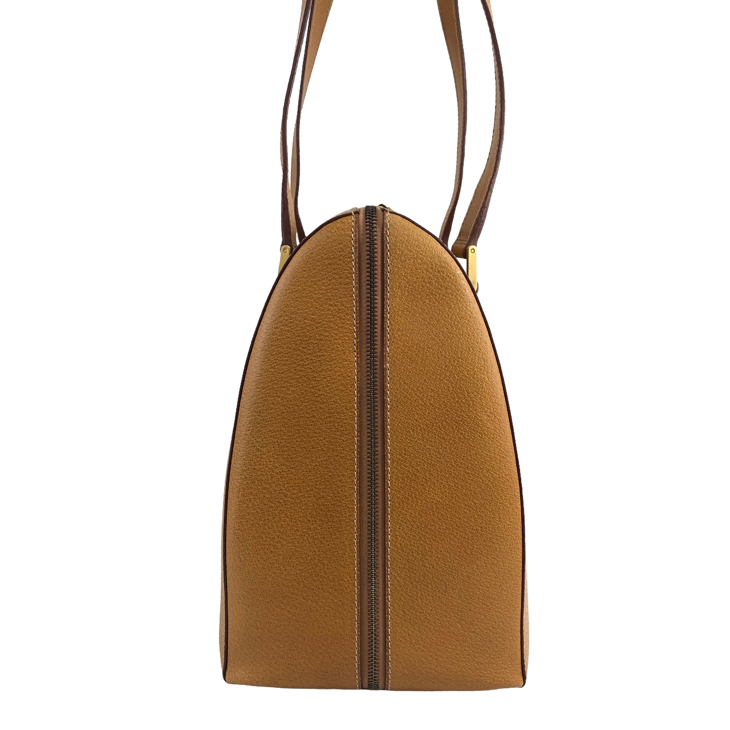 CELINE セリーヌ ショルダーバッグ キャメル ロゴチャーム レザー