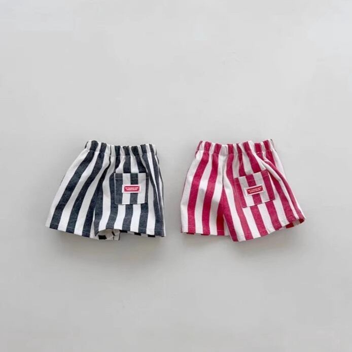 【BABY&KID】韓国風 ストライプショートパンツ