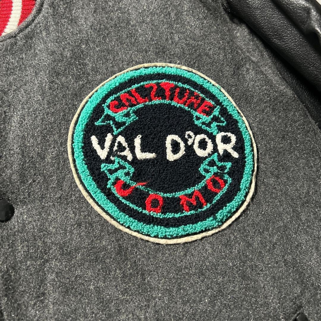 NA】VALDORヴィンテージ ワッペン カレッジロゴ レザー スタジャン