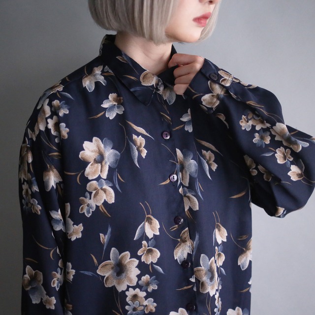 flower art pattern loose shirt