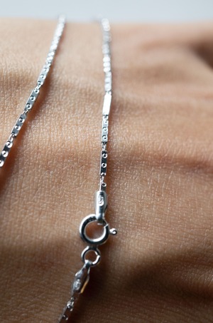 Silver Cahin Necklace 40cm  - 004