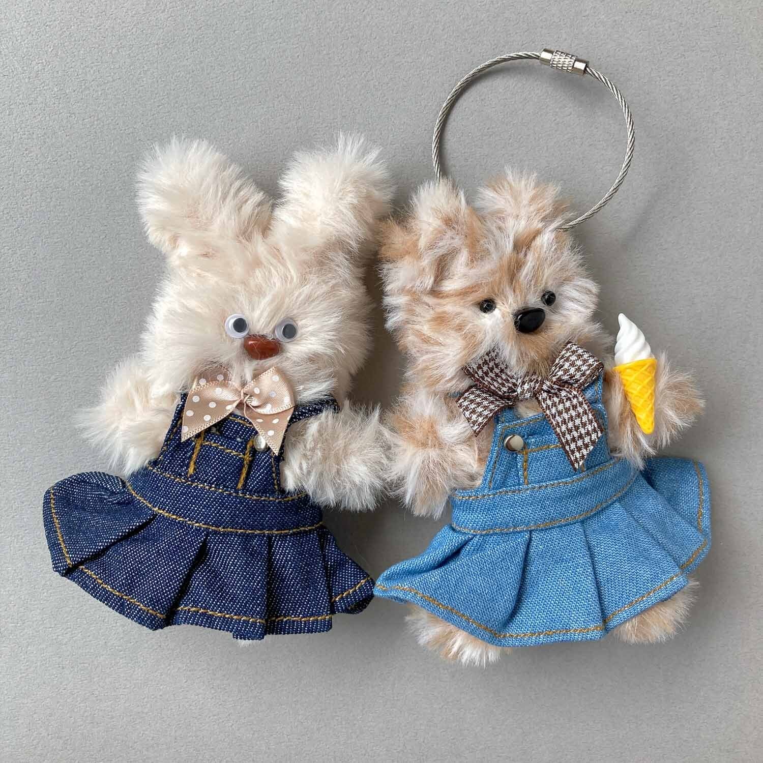 再入荷〉Animal Boneka モール単品＋目鼻パーツ付き（ふわふわmix