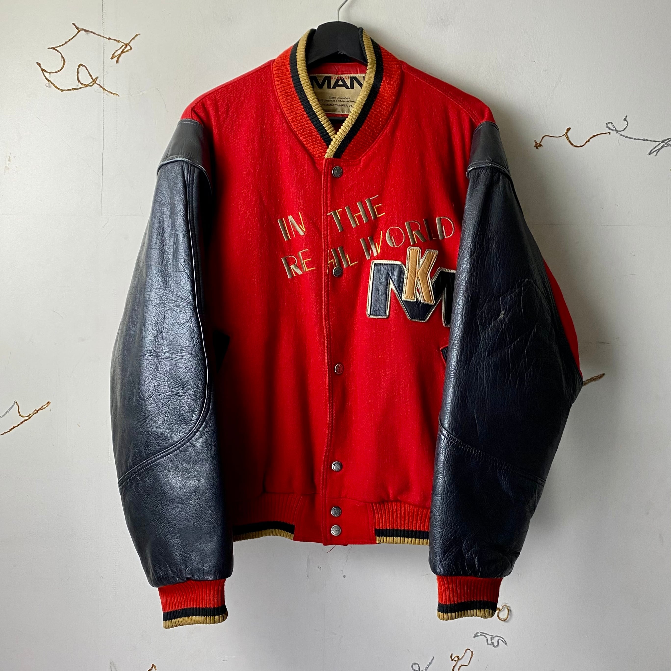 KANSAI MAN leather switching logo patched blouson | NOIR ONLINE