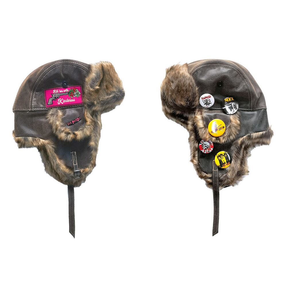 VINTAGE ストリートPUレザーバッジフライトキャップ G194 | wshot