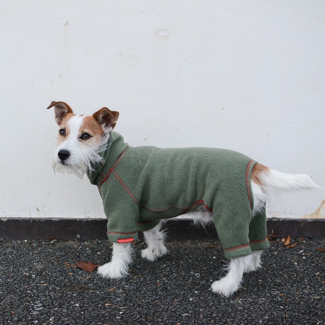 for dog British fleece rompers olive