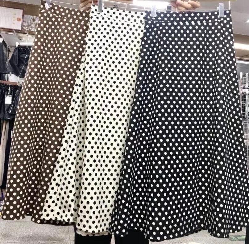 ドット柄フレアスカート　AJ11394-1677水玉